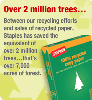 Staples paper recycling has saved more than 2 million trees