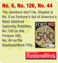 Staples ranks 124 on the Fortune 500