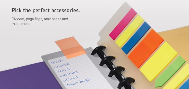 Pick the perfect accessories. Divider, page flags, task pages and much more.