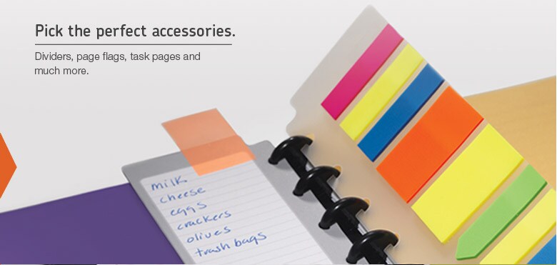 Pick the perfect accessories. Divider, page flags, task pages and much more.