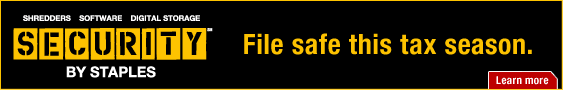 Security by Staples. File safe this tax season. Learn more.