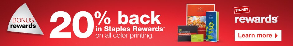 20% back in Staples Rewards