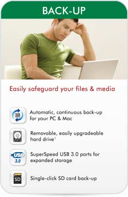 BACK UP. Easily safeguard your files and media