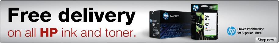 Free delivery on all HP ink and toner.