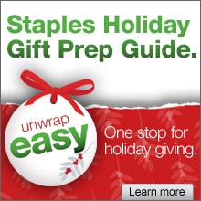 Staples Holiday Gift Prep Guide. One stop for holiday giving. Learn more.
