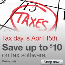 Tax day is April 15th. Save up to $10 on tax software.