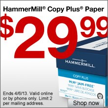 HammerMill Copy Plus Paper $29.99.