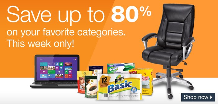 Save up to 80% on your favorite categories. This week only!