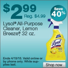 Deal on Lysol All-Purpose Cleaner, Lemon Breeze, 32 oz. – Save 40%