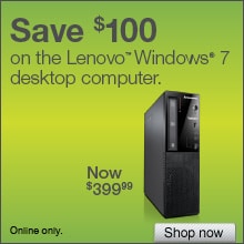Save $100 on the Lenovo ThinkCentre Edge E72 Windows 7 Desktop PC