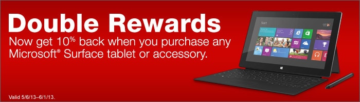 Double Rewards: Now Get 10% Back When You Purchase Any Microsoft Surface Tablet or Accessory