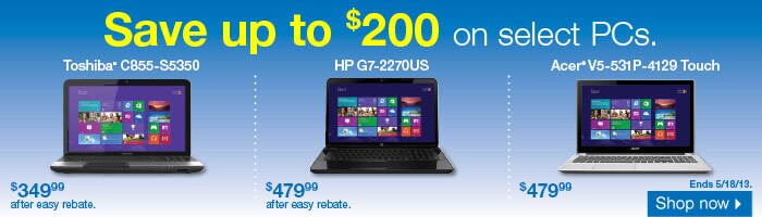 Save Up To $200 on Select PCs