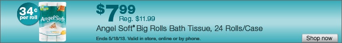 Deal on Angel Soft Big Rolls Bath Tissue 24 Rolls/Case – Only $7.99! That’s 34 cents per roll!