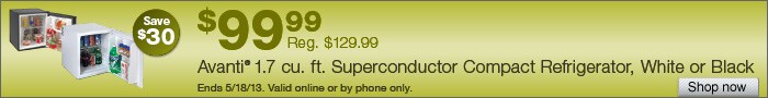 Deal on Avanti 1.7 cu. ft. Superconductor Compact Refrigerator , White or Black – Save $30!