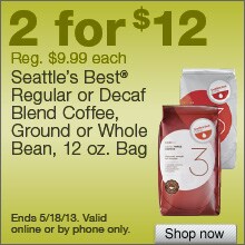 Deal on Seattle’s Best Coffee, 12 oz. Bags – 2 for $12!