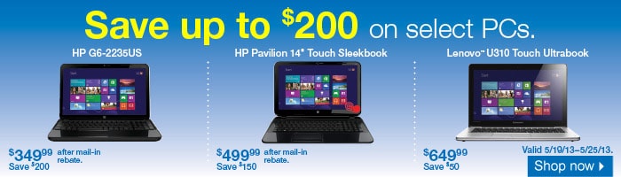 Save Up To $200 on Select PCs