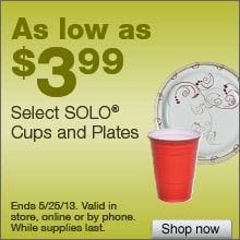 Deal on Select Solo Cups and Plates – As low as $3.99!