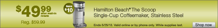 Deal on Hamilton Beach The Scoop Single-Cup Coffee Maker – Save $10!