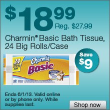 Deal on Charmin Basic Bath Tissue, 24 Big Rolls/Case – Save $9