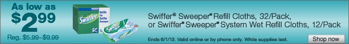Deal on select Swiffer Sweeper Refill Cloths – As low as $2.99