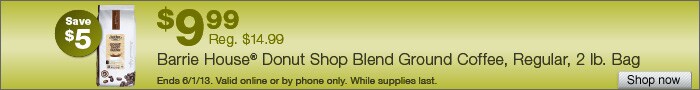 Deal on Barrie House Donut Shop Blend Ground Coffee, 2 lb. Bag – Save $5