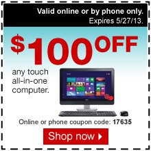 $100 off any touch all-in-one computer