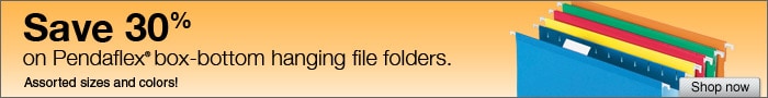 Save 30% instantly on select Penadflex Hanging File Folders