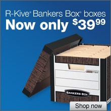 $25 off R-KIVE Bankers Boxes