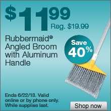 Deal on Rubbermaid Angled Broom with Aluminum Handle – Save 40%
