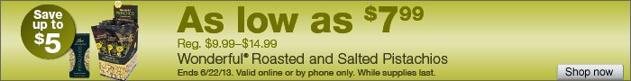 Deal on Wonderful Pistachios – Save up to $5
