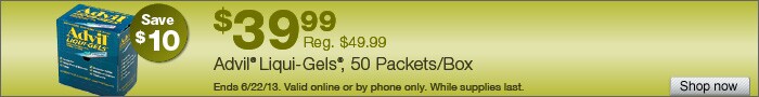 Deal on Advil Liqui-Gels, 50 Packets/Box – Save $10