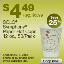 Deal on Solo Symphony Paper Hot Cups, 12 oz., 50/Pack – Save 25%
