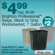 Deal on Brighton Professional Wastebaskets, 7 Gallon – Save $2