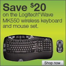 Save $20 on the Logitech Wave MK550 Wireless Keyboard and Mouse Set