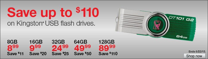 Save Up To $110 on Kingston USB Flash Drives