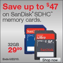 Save Up to $47 on SanDisk SDHC Memory Cards