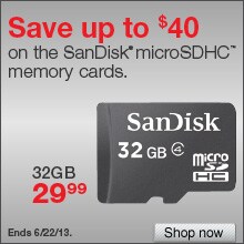 Save Up To $40 on the SanDisk microSDHC Memory Cards