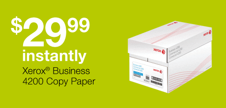 Xerox business 4200 copy paper $29.99 instantly.