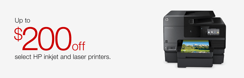 Up to $200 off select HP inkjet and laser printers.