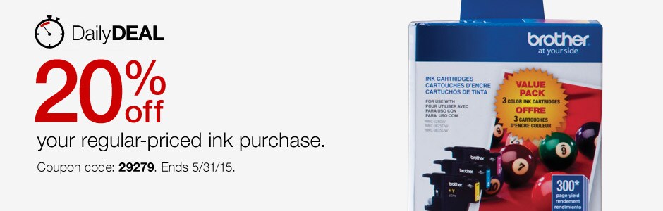 20% off your regular-priced ink purchase.