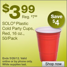 Solo Plastic Cold Party Cups -  Red