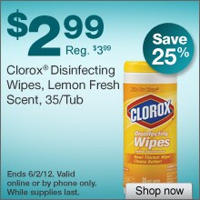 Clorox Disinfecting Wipes, Lemon Fresh Scent