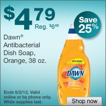 Dawn Antibacterial Dish Soap, Orange, 38 oz.