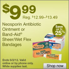 Band-Aid Sheer/Wet Flex Bandages and Neosporin Antibiotic Ointment