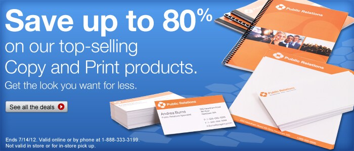 Save up to 80% on our top-selling Copy and Print products.