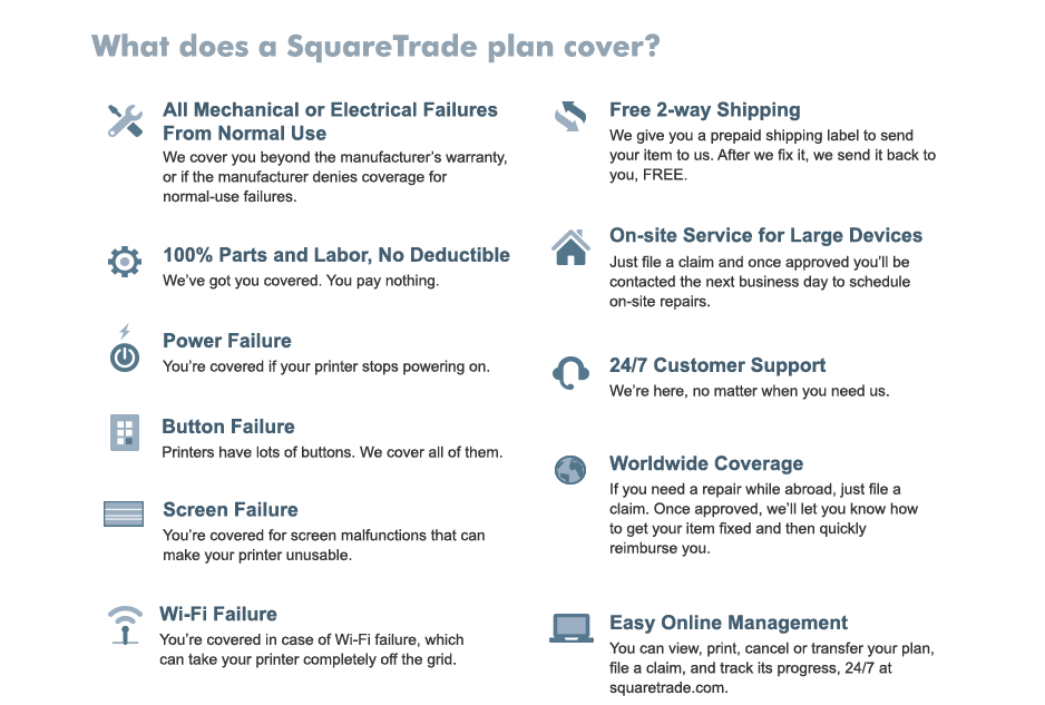 SquareTrade™ Printers Protection Plans