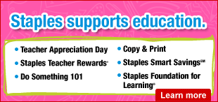 Staples supports education.  Learn more.