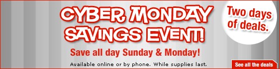 Cyber Monday Savings Event.