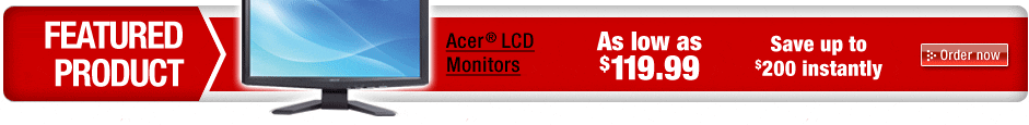 Save on Acer&reg; 22 inch LCD Monitor. Click here for pricing details.
