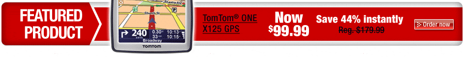 Save on TomTom® ONE X125 GPS. Click here for pricing details.